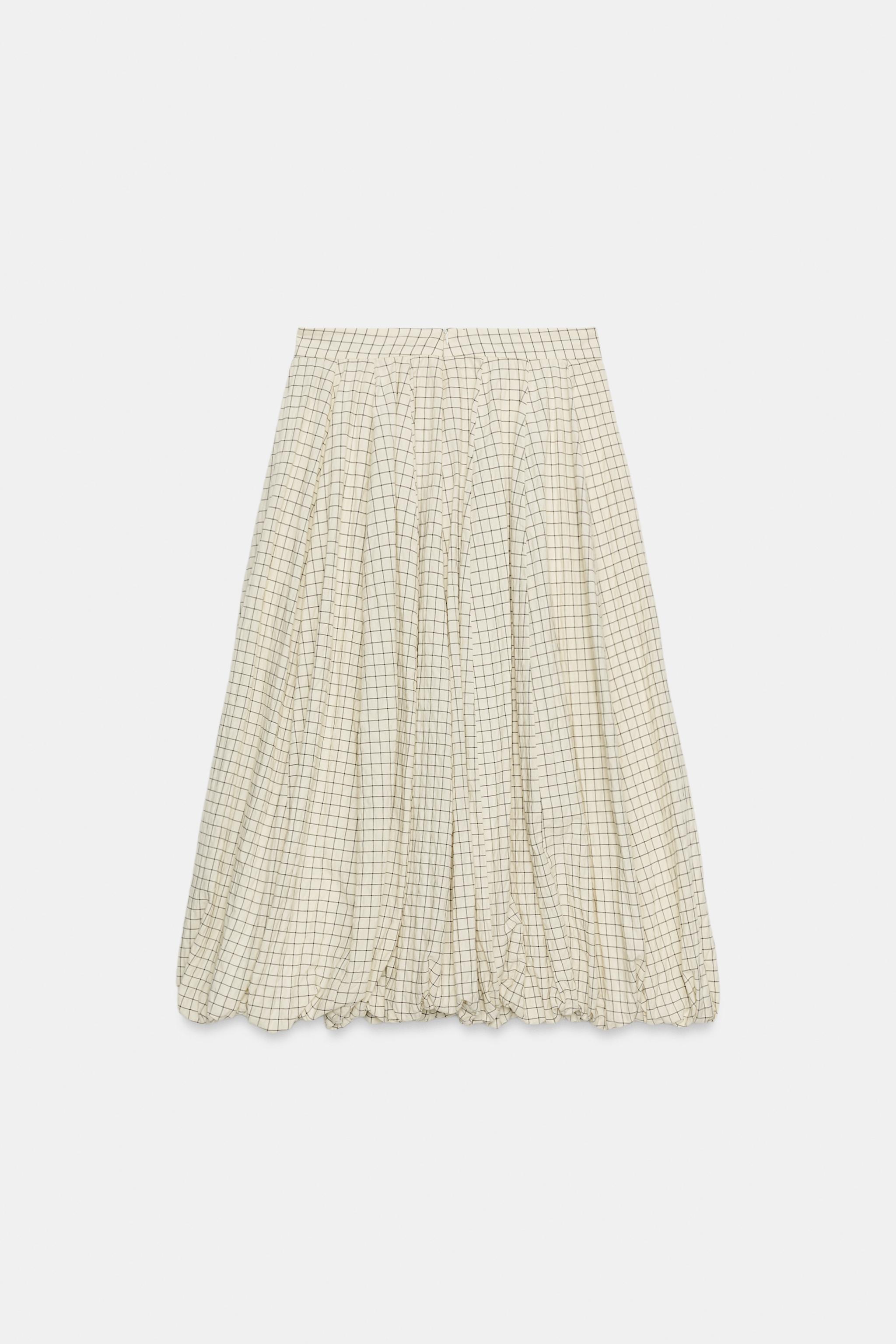 ZW COLLECTION PLAID BALLOON SKIRT